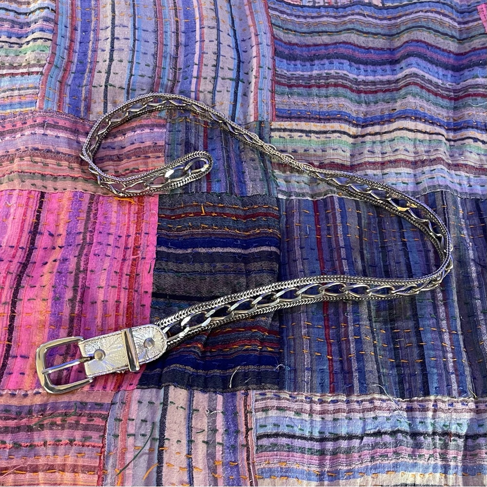 VINTAGE Silver Chain Belt
